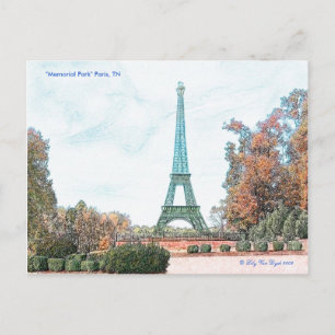 Cartão Postal "Memorial Park" Paris, TN,