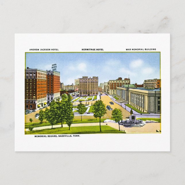 Cartão Postal Memorial Square, Nashville, Tennessee (Frente)