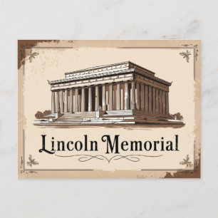 Cartão Postal Memorial Vintage Lincoln