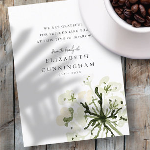 Cartão Postal Memorial Watercolor Botanicals Floral Elegante Chi