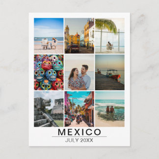 Cartão Postal Memórias de Férias Personalizadas 9 Colagem de Fot