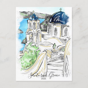 Cartão Postal Memórias de Verão da Grécia da Ilha Santorini