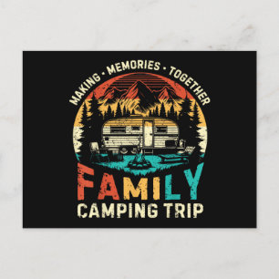 Cartão Postal Memórias de Viagem de Camping Familiar Equipe de C