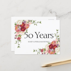 Cartão Postal "Memórias Douradas: Celebrando 50 Anos de Amor"