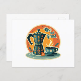 Cartão Postal Memórias Percolantes: Momentos De Café Vintage