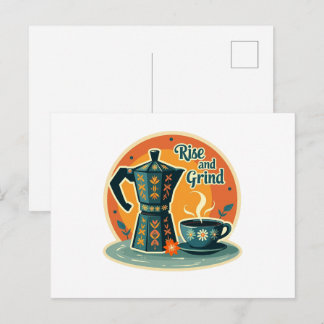Cartão Postal Memórias Percolantes: Momentos de Café Vintage Pos