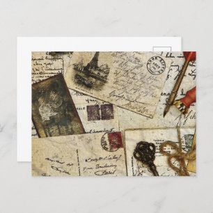 Cartão Postal Memórias Vintage Old Mail