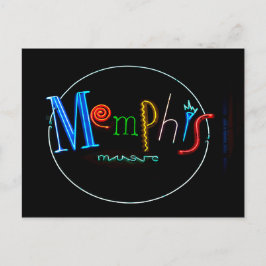Cartão Postal Memphis Tennesse Beale Street Neon Sinal de Música
