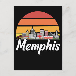 Cartão Postal Memphis Tennessee Retro City Skyline