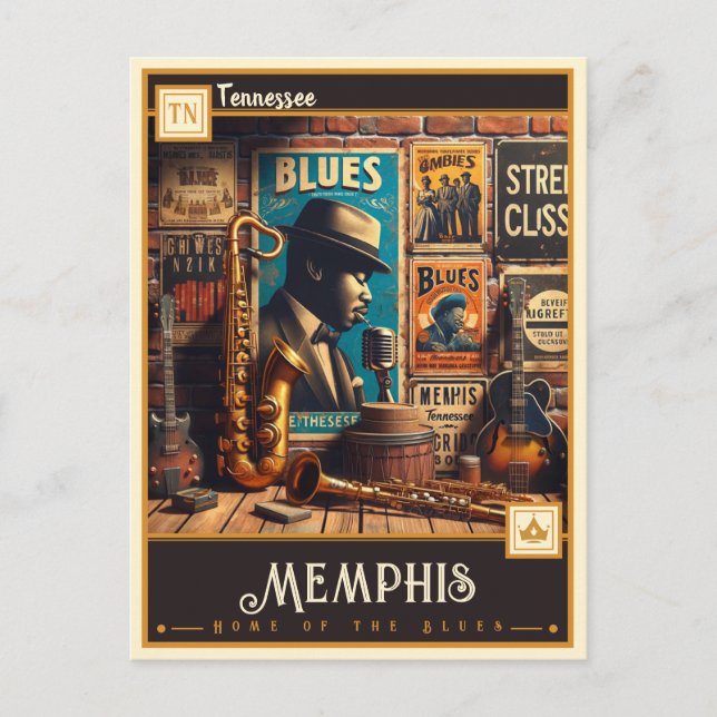 Cartão Postal Memphis, Tennessee | Vintage (Frente)