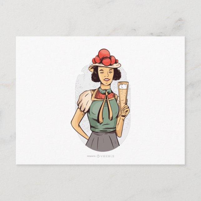 Cartão Postal Menina alemã (Frente)