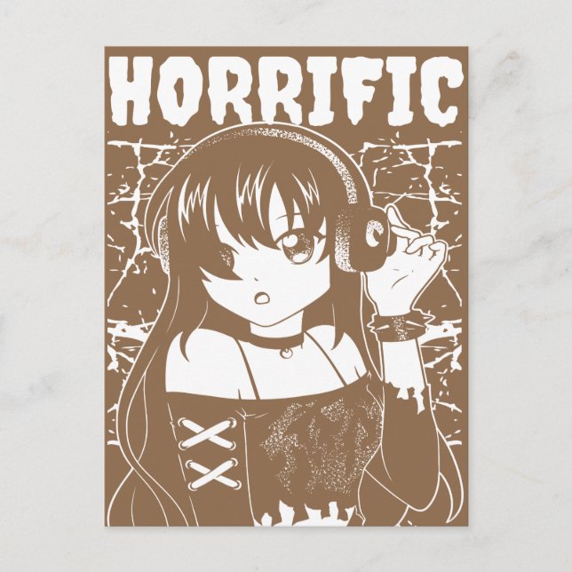 Cartão Postal Menina anime fofa  (Frente)