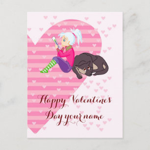 Cartão Postal Menina apaixonada