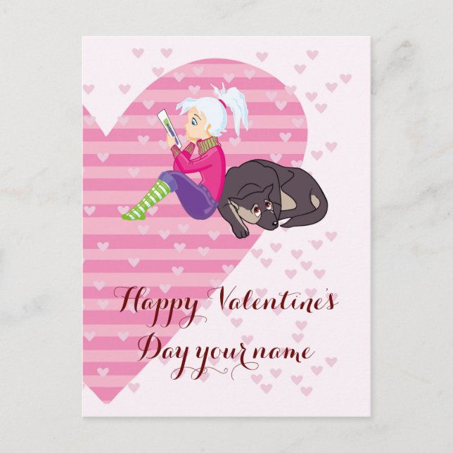 Cartão Postal Menina apaixonada (Frente)