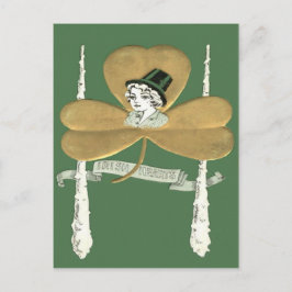 Cartão Postal Menina Bonita Cacete de Trevo Dourado