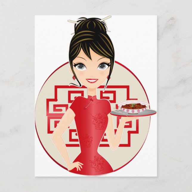 Cartão Postal menina chinesa (Frente)