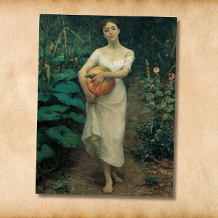 Cartão Postal Menina com Abóbora Zonaro 1889