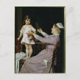 Cartão Postal Menina com boneca e enfermeira, 1896
