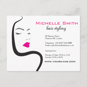 Cartão Postal Menina com cabelo ondulado Ícone de marca de cabel