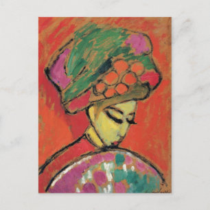 Cartão Postal Menina com chapéu FLOR Jawlensky de Bela Arte