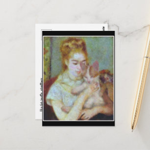 Cartão Postal Menina com Gato de Renoir