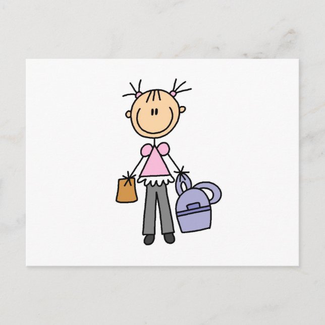 Cartão Postal Menina Com Mochila (Frente)