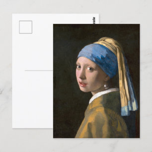 Cartão Postal Menina com um Brinco de Pérola Johannes Vermeer