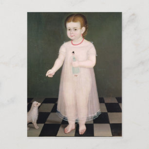 Cartão Postal Menina com uma boneca, 1838