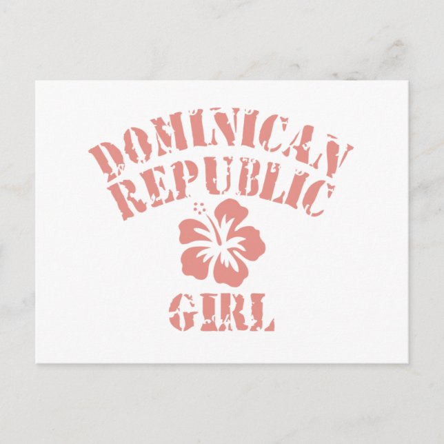 Cartão Postal Menina cor-de-rosa da República Dominicana (Frente)