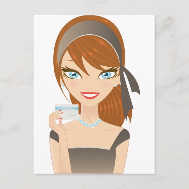 Cartão Postal Menina da compra (Frente)