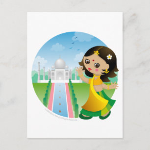 Cartão Postal Menina da Índia
