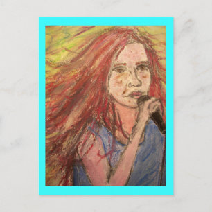 Cartão Postal Menina da Música Rocker Mais Legal