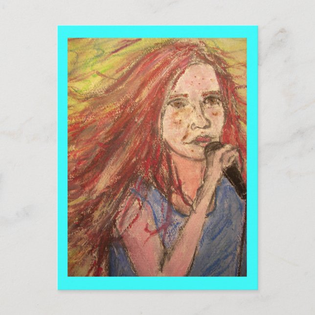 Cartão Postal Menina da Música Rocker Mais Legal (Frente)