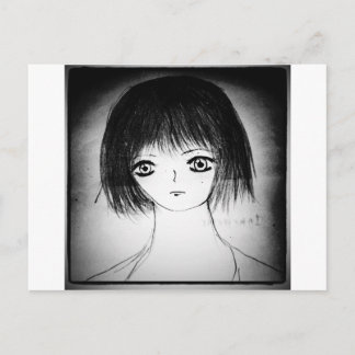 Cartão Postal Menina de animação bonito