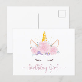 Cartão Postal Menina de Aniversário Unicon Rota Moderna