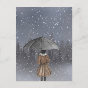 Cartão Postal Menina de neve