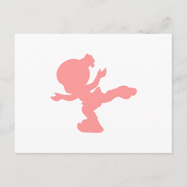 Cartão Postal Menina de patinação no gelo rosa (Frente)