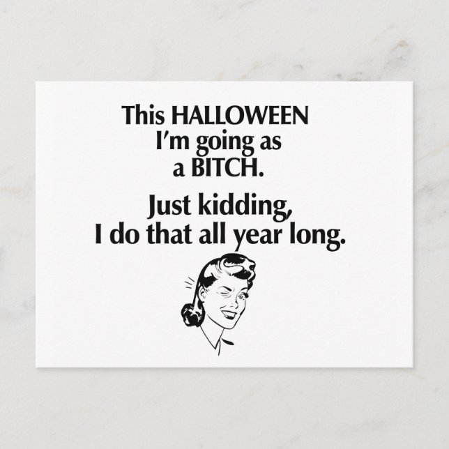 Cartão Postal menina do halloween (Frente)