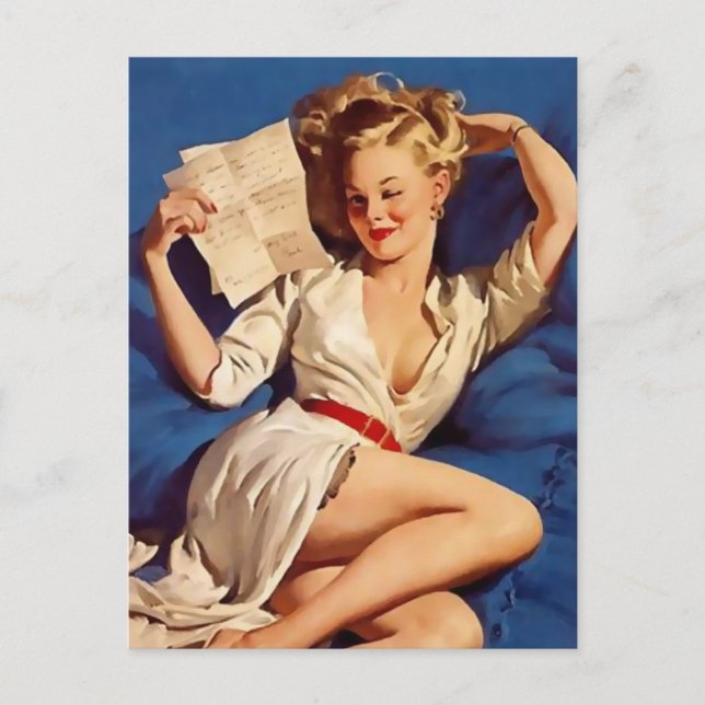 Cartão Postal Menina do Pinup (Frente)