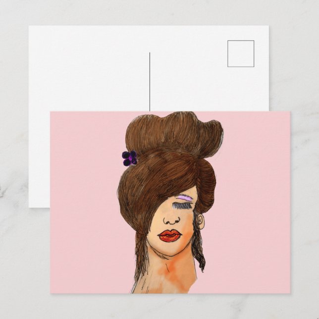 Cartão Postal menina dormindo (Frente/Verso)