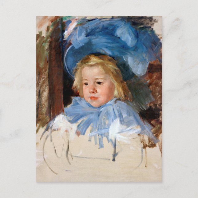 Cartão Postal Menina em um Bonnet Azul, Mary Cassatt (Frente)