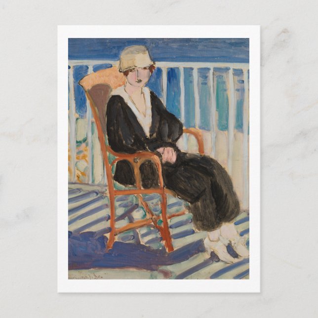 Cartão Postal Menina em uma Balconha sobre o Oceano (Frente)