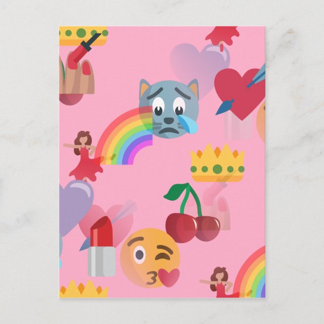 Cartão Postal menina emoji (Frente)