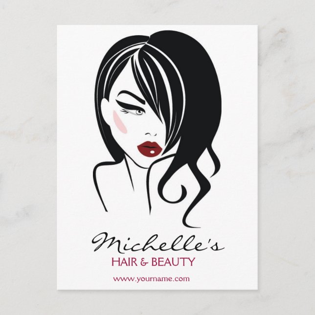 Cartão Postal Menina encantadora com cabelos ondulados Ícone de  (Frente)