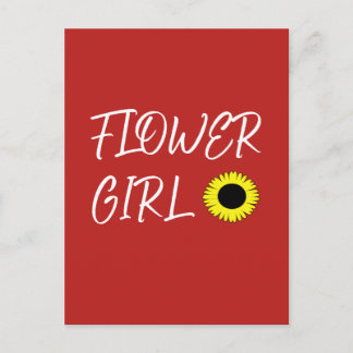 Cartão Postal Menina flor girassol