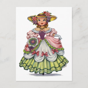 Cartão Postal Menina inglesa antiga em traje elisabetano
