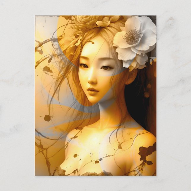 Cartão Postal Menina japonesa penosa (Frente)