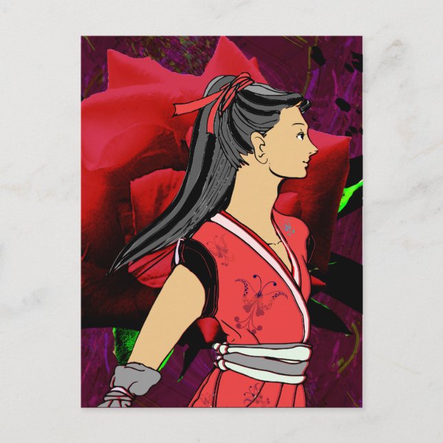 Cartão Postal Menina MANGA NINJA (Frente)