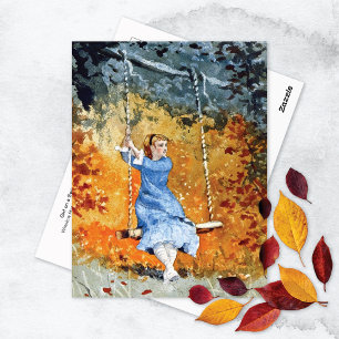 Cartão Postal Menina no Balanço Winslow Homer