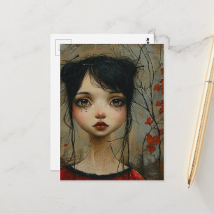 Cartão Postal Menina no Outono